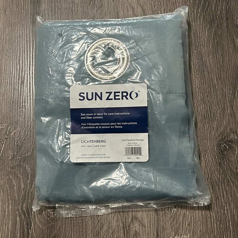 Sun zero blackout curtain panel 40” x 54”. Brand new in packaging.